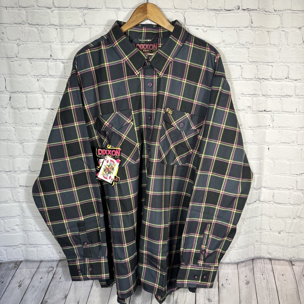 Dixxon Flannel x Punk Rock Museum Men Size 4XL Collab Plaid Button Shirt NEW